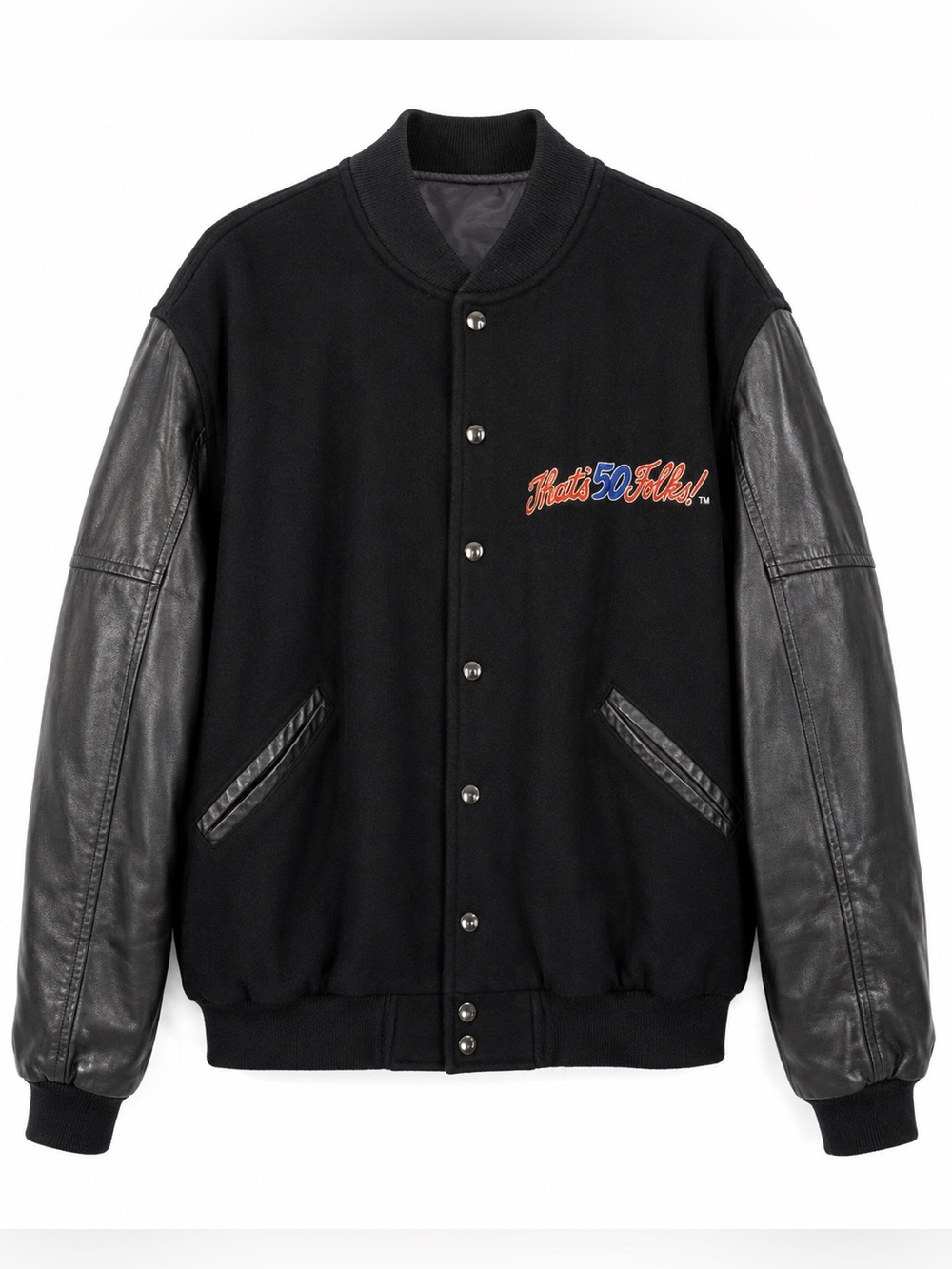 Vintage 1990 Warner Bros Bugs Bunny 50th Anniversary Leather Varsity Jacket L